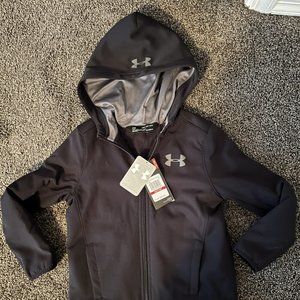 NWT UNDER ARMOUR UA BOYS XS COLD GEAR BLACK JACKET X-SMALL